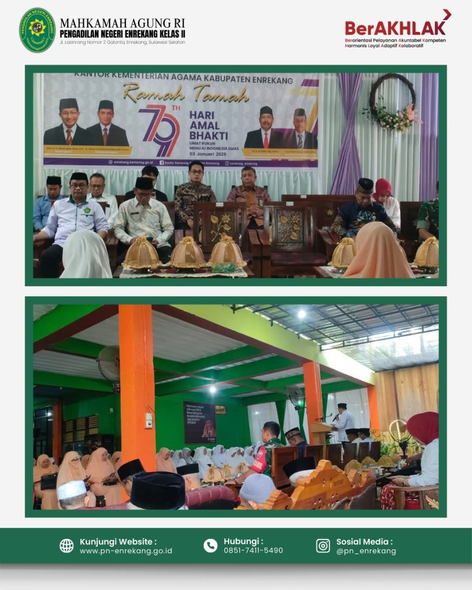 Enrekang 03 Januari 2025. Bapak Sekretaris Pengadilan Negeri Enrekang menghadiri Acara Ramah Tamah dalam rangka Hari Amal Bhakti HAB ke 79 Kementerian Agama Tahun 2025 1