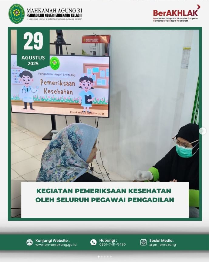 Kegiatan pemeriksaan kesehatan dalam rangka memperingati HUT MA RI