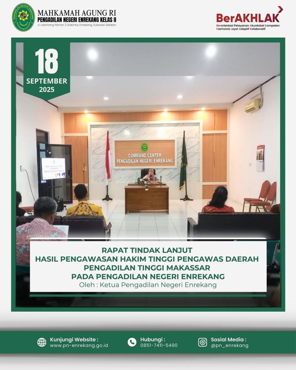 RAPAT TINDAK LANJUT HASIL PENGAWASAN