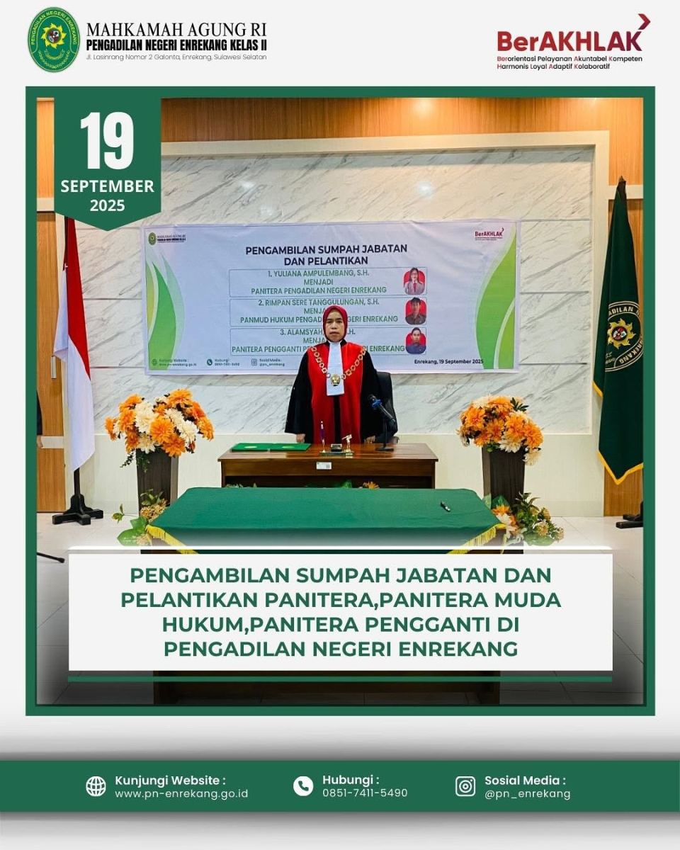 PENGAMBILAN SUMPAH JABATAN DAN PELANTIKAN