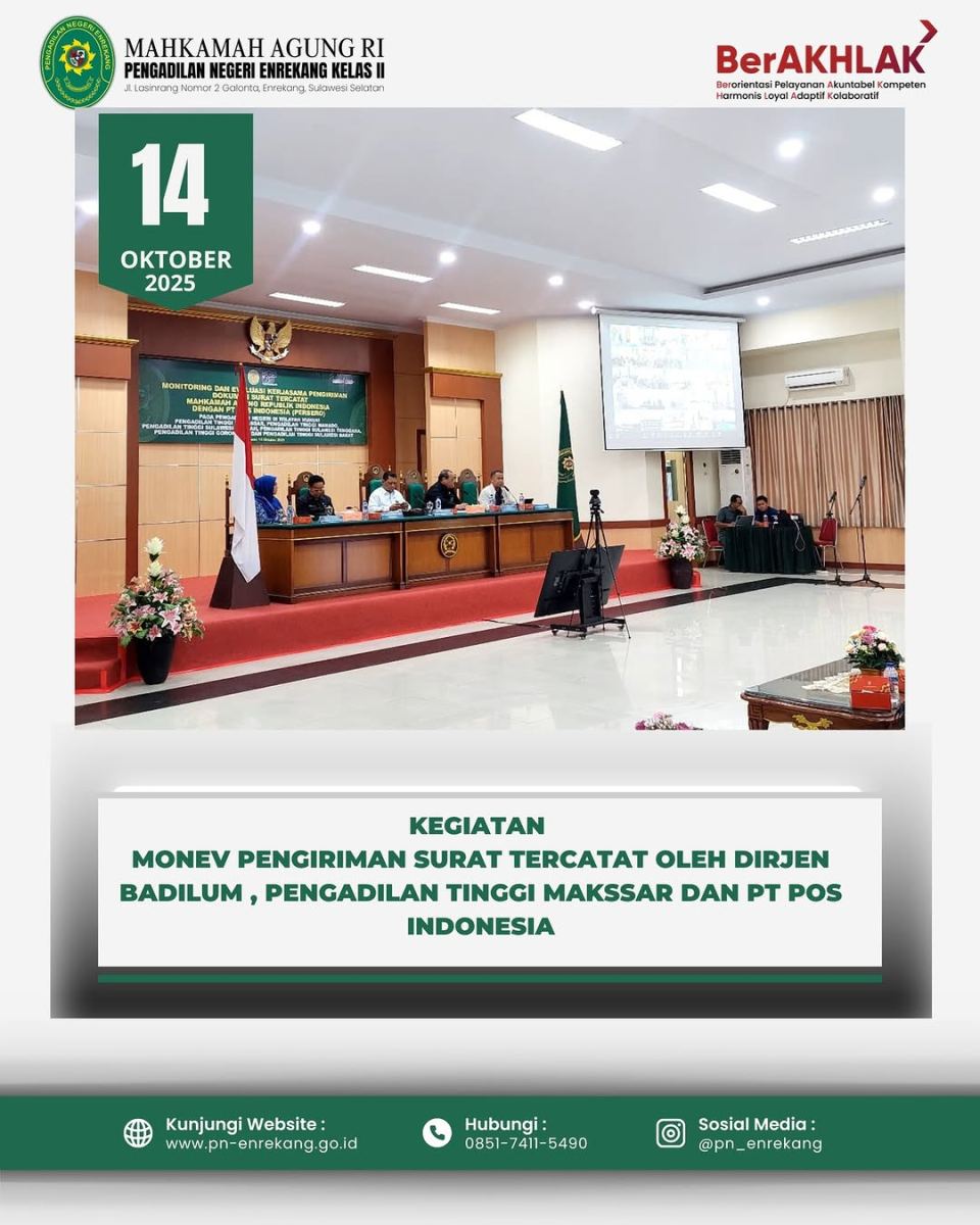 Monev pengiriman surat tercatat