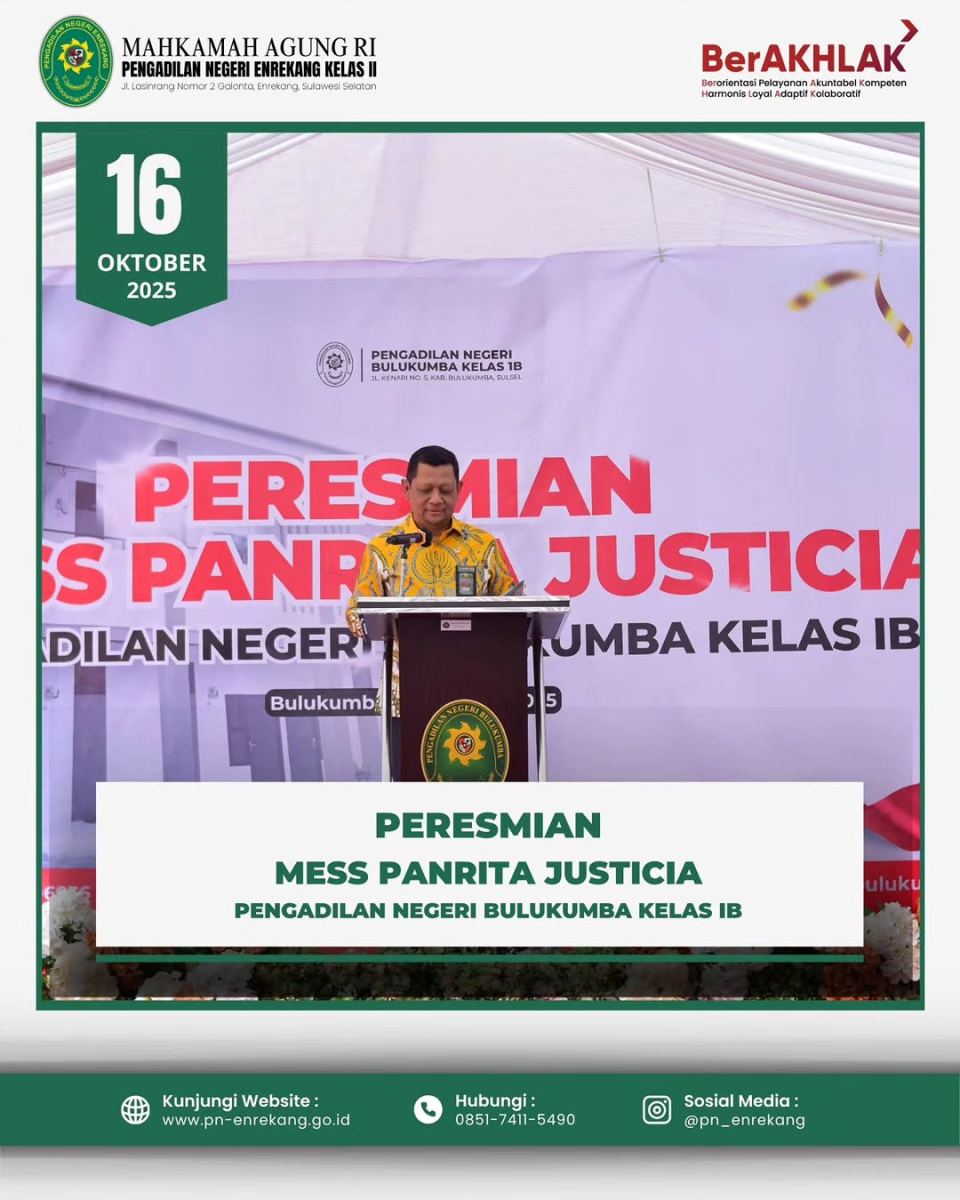Peresmian Mess Pengadilan Negeri Bulukumba oleh YM Bapak Direktur Jenderal Peradilan Umum (2)