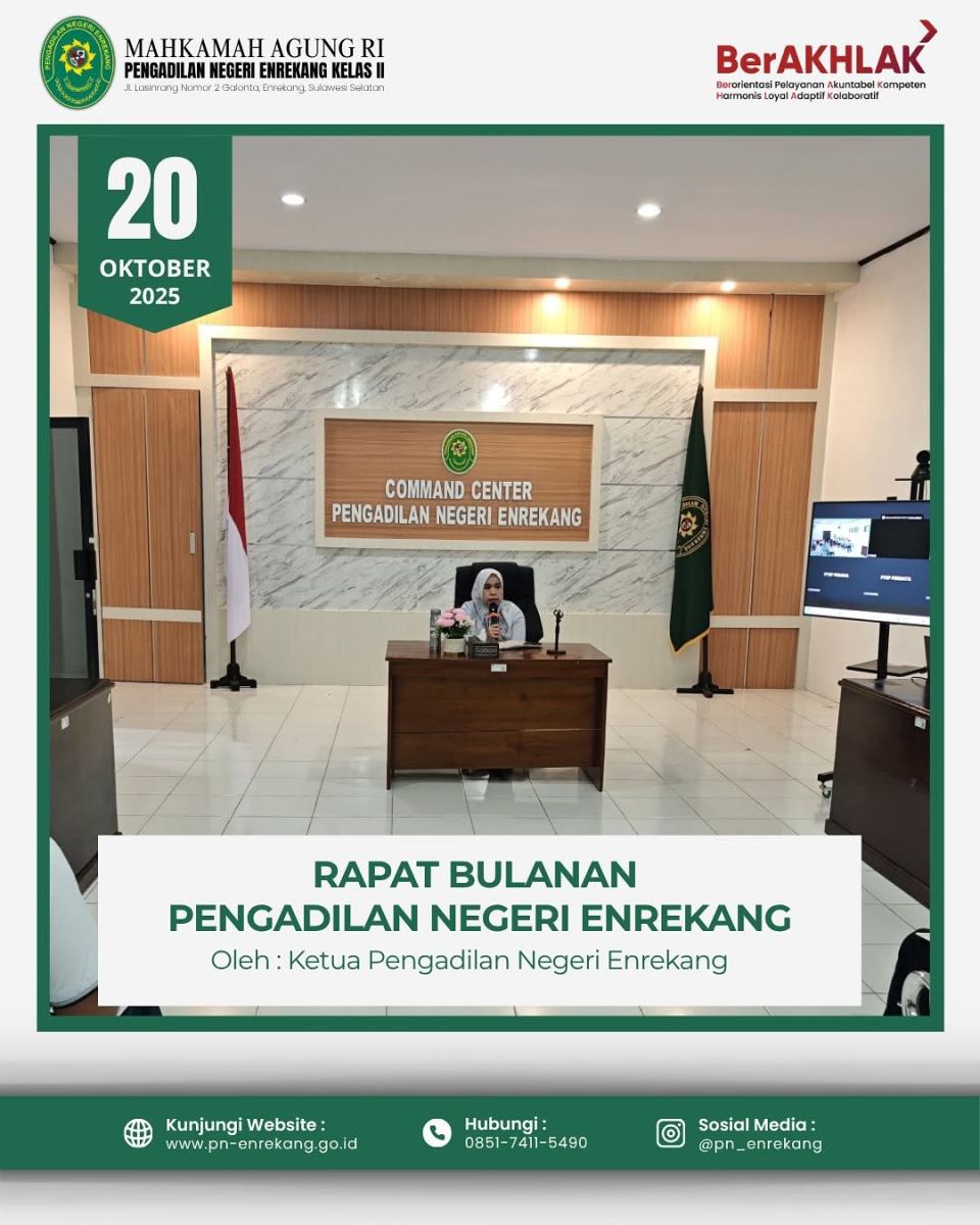 RAPAT BULANAN PENGADILAN NEGERI ENREKANG