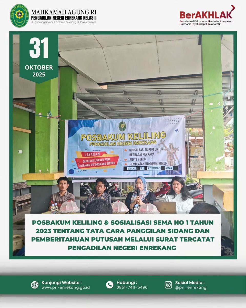 Program Posbakum Keliling dan Sosialisasi SEMA No 1 Tahun 2023