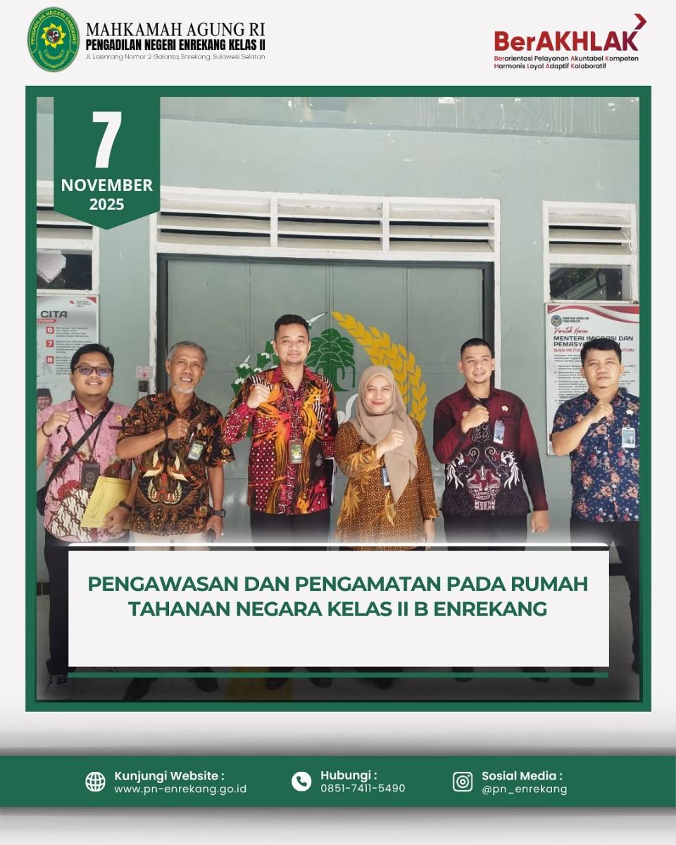 Pengawasan dan pengamatan pada Rumah Tahanan Negara