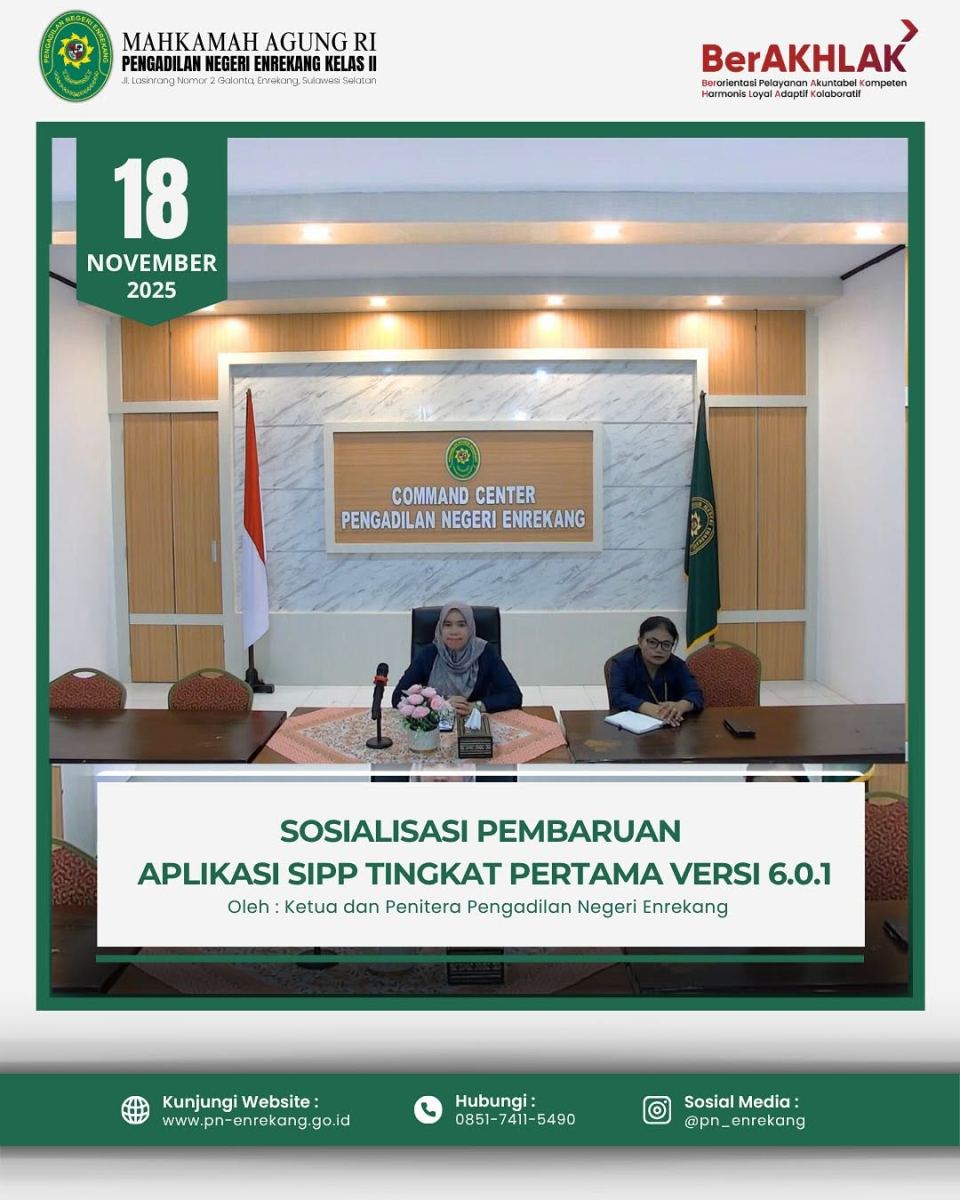 SOSIALISASI PEMBARUAN APLIKASI SIPP TINGKAT PERTAMA VERSI 6.0.1